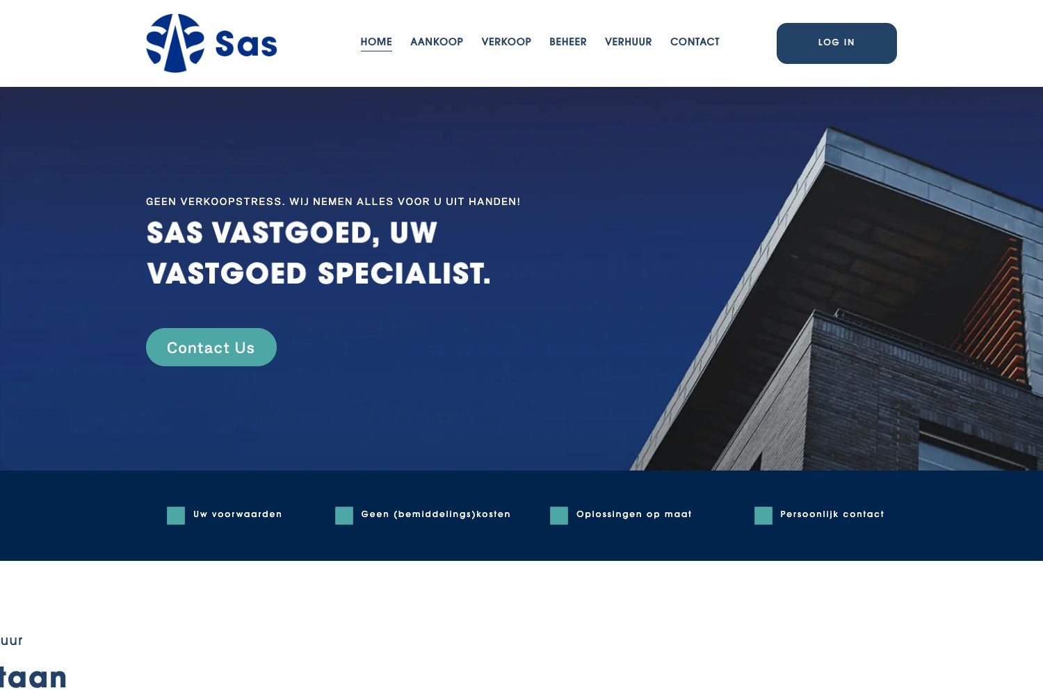 Website screenshot https://sasvastgoed.nl