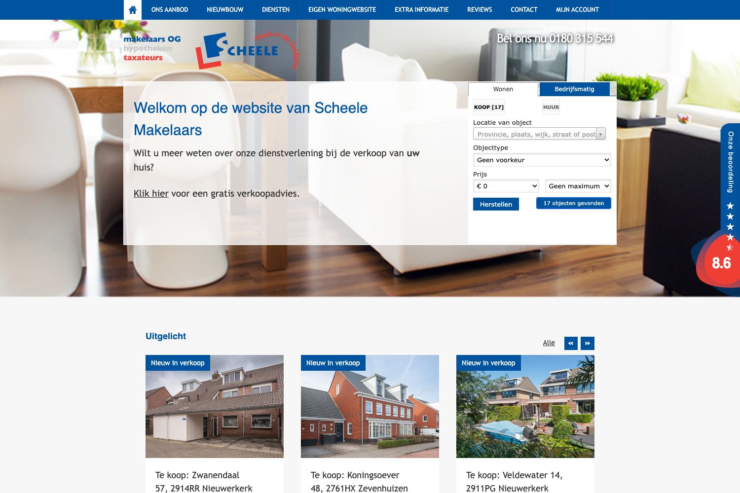 Website screenshot https://scheele.nl