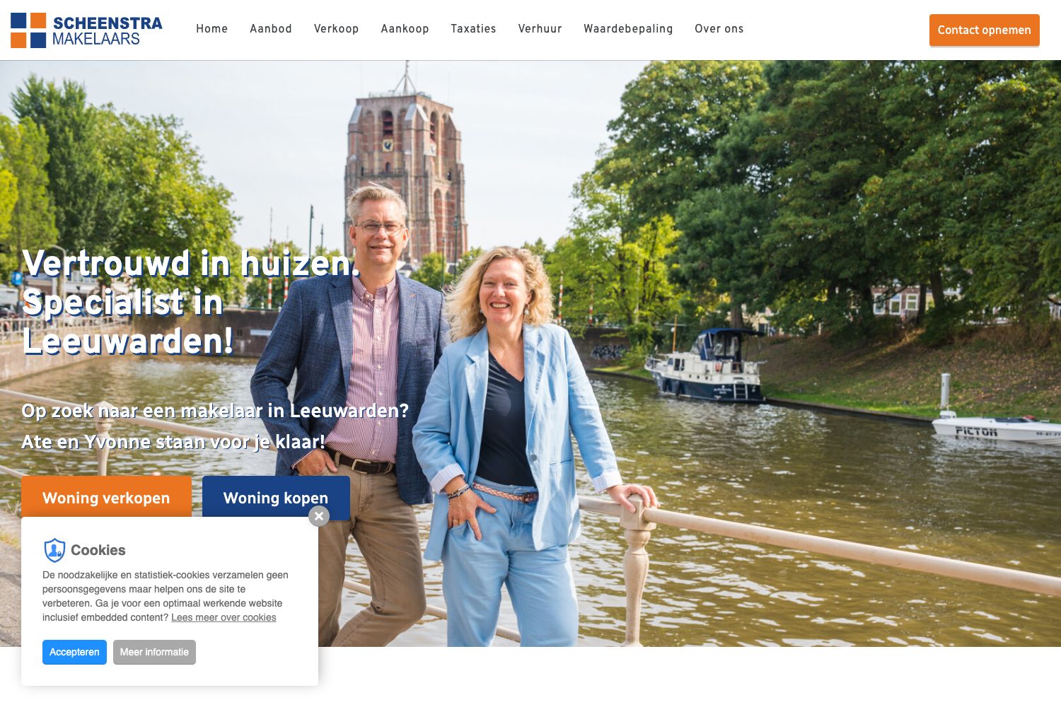Website screenshot https://scheenstra-makelaars.nl