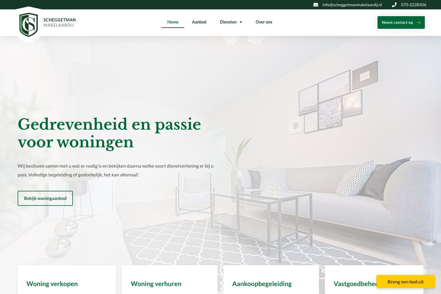 Website screenshot https://scheggetmanmakelaardij.nl