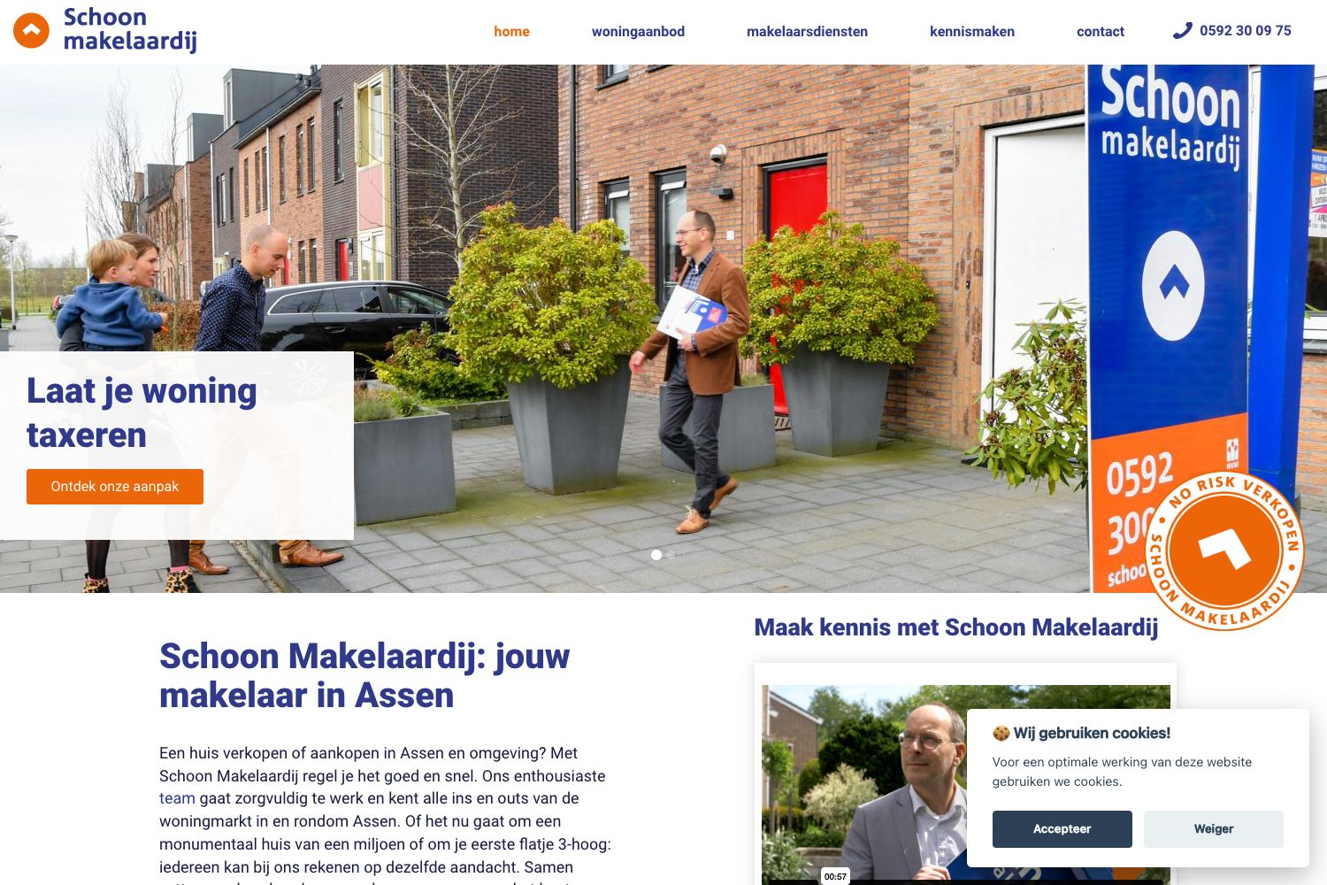 Website screenshot https://schoonmakelaardij.nl