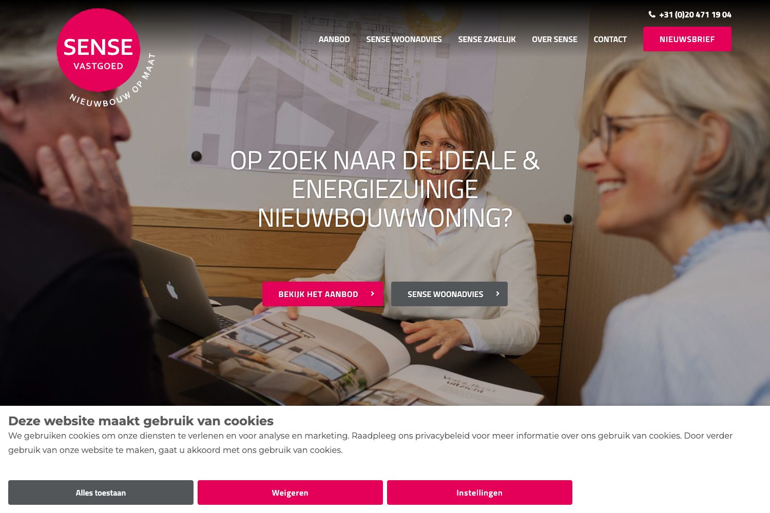 Website screenshot https://sensevastgoed.nl