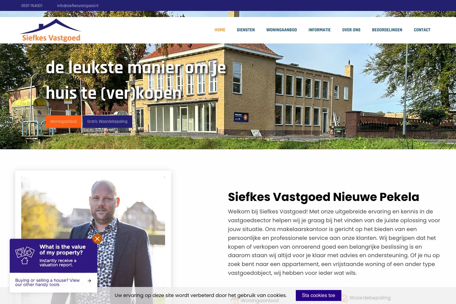 Website screenshot https://siefkesvastgoed.nl