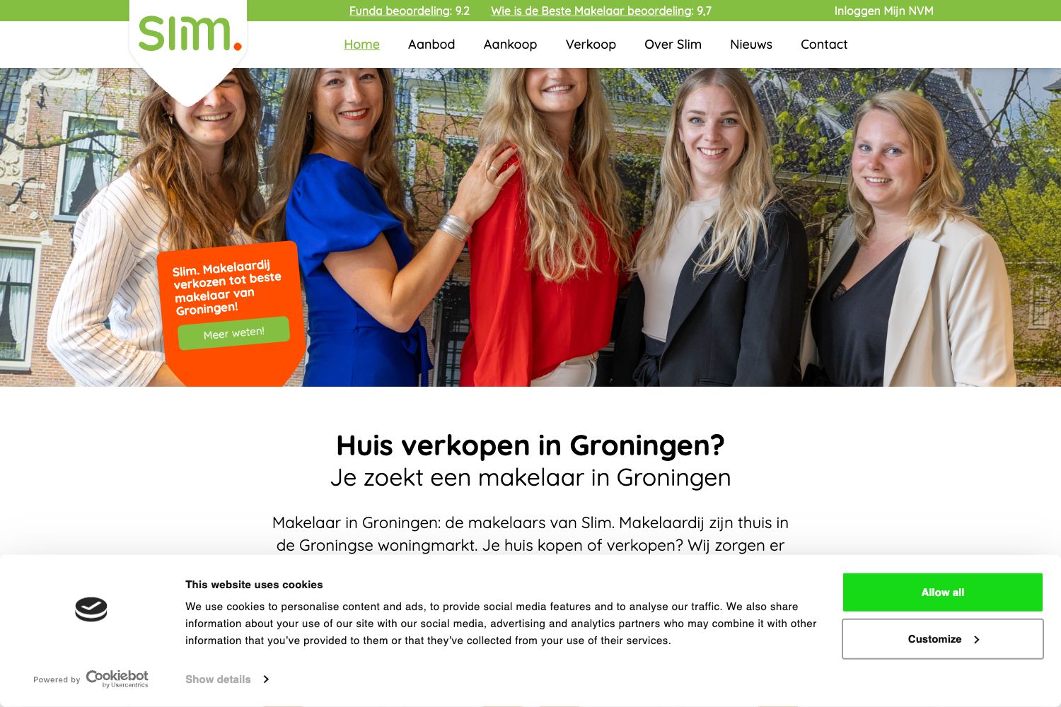 Website screenshot https://slimmakelaardij.nl