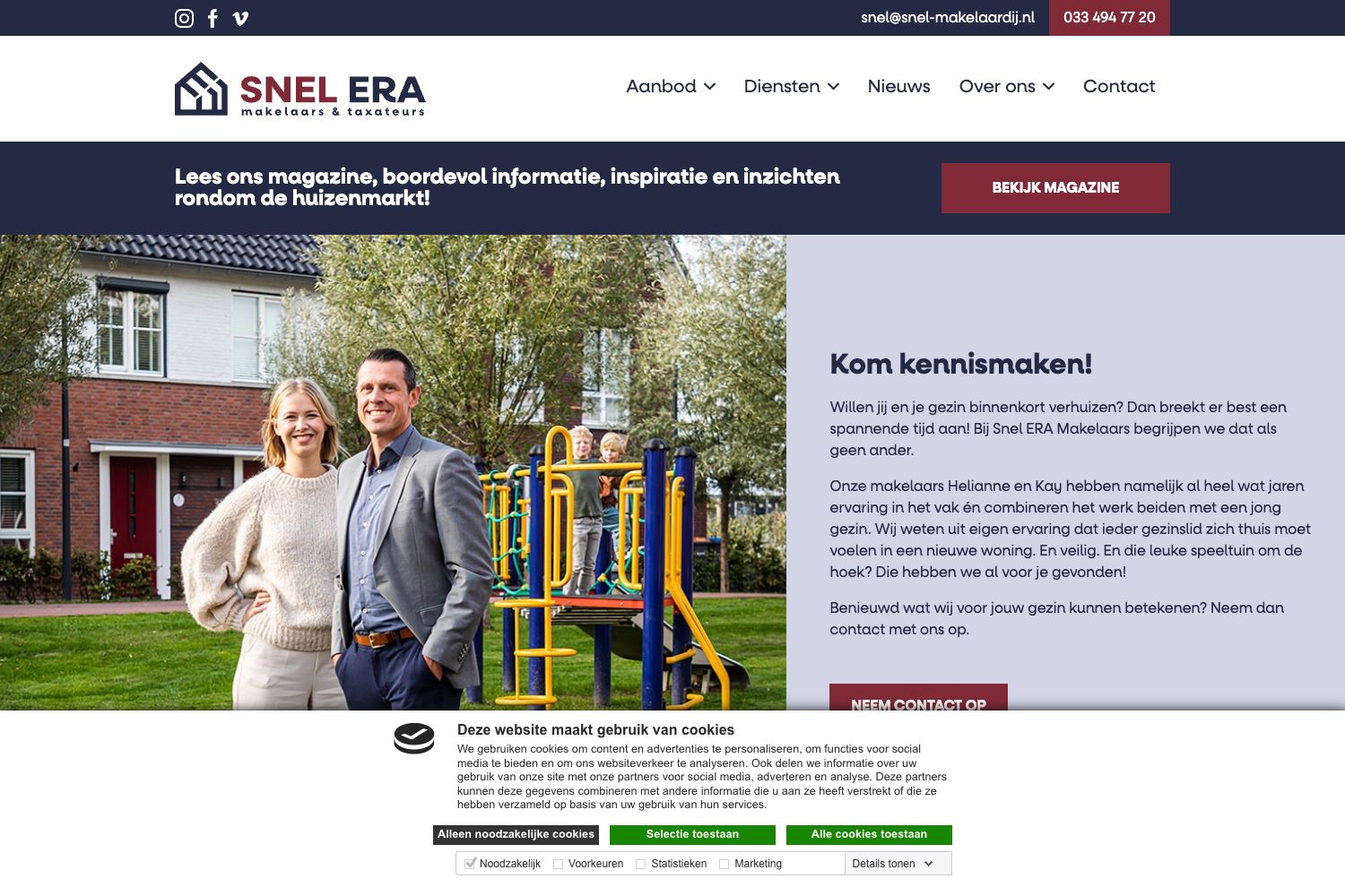 Website screenshot https://snel-makelaardij.nl