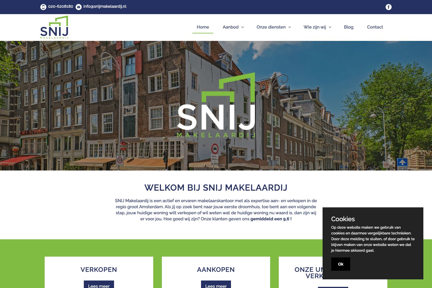 Website screenshot https://snijmakelaardij.nl