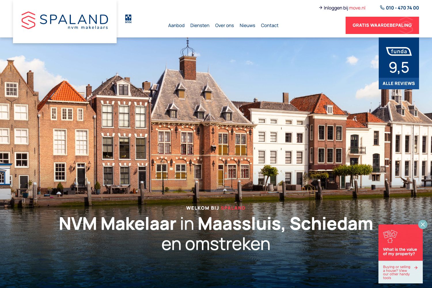 Website screenshot https://spalandmakelaars.nl