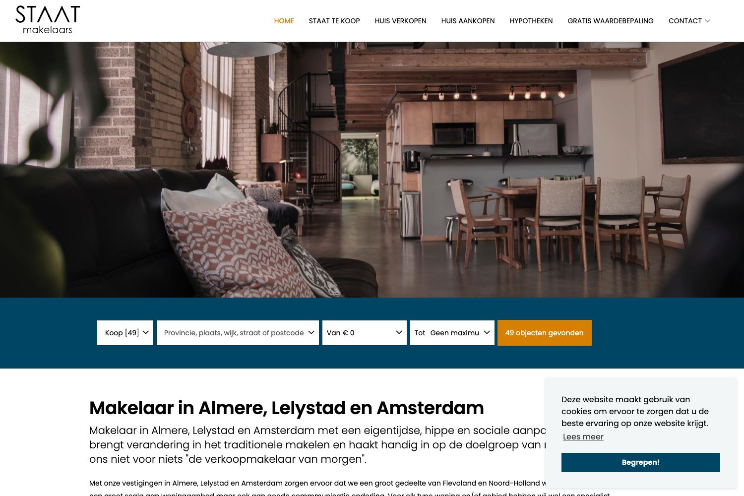 Website screenshot https://staatmakelaars.nl