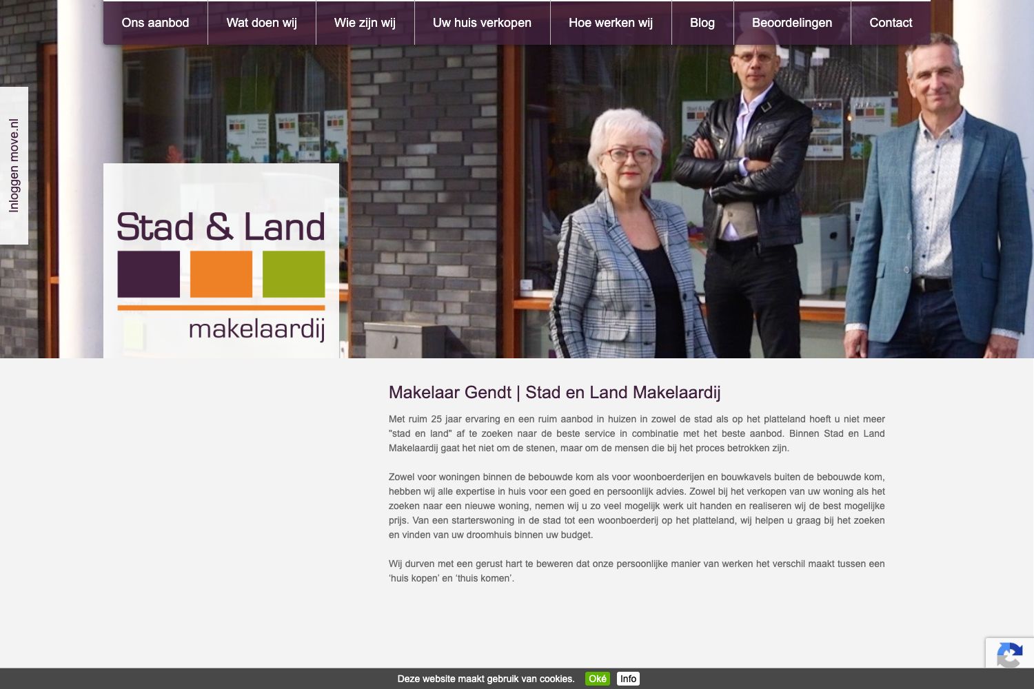 Website screenshot https://stadenlandmakelaardij.nl
