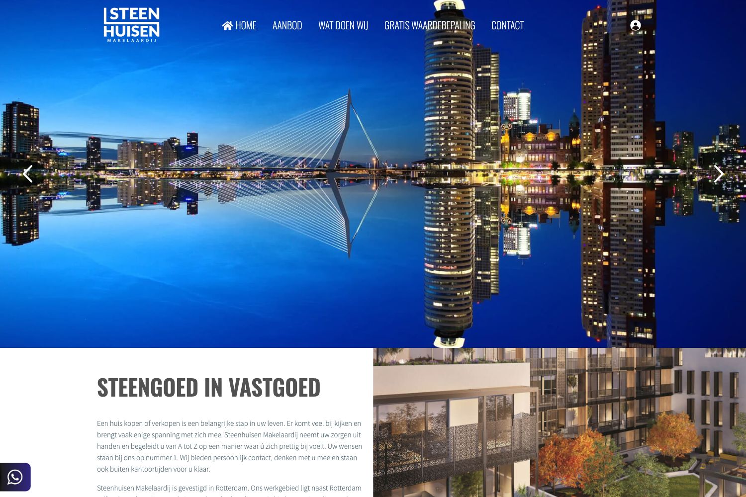 Website screenshot https://steenhuisenmakelaardij.nl