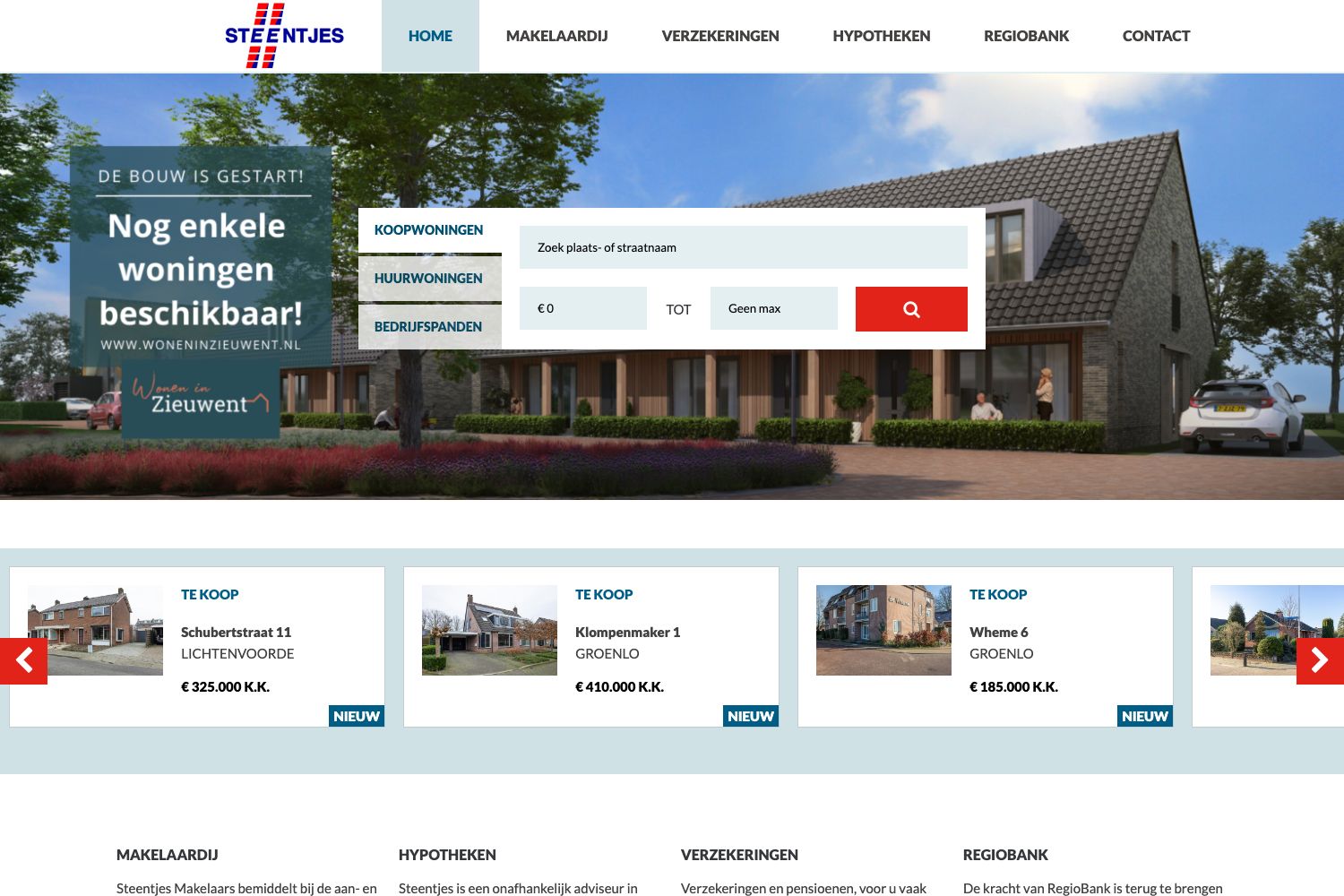 Website screenshot https://steentjes.nl