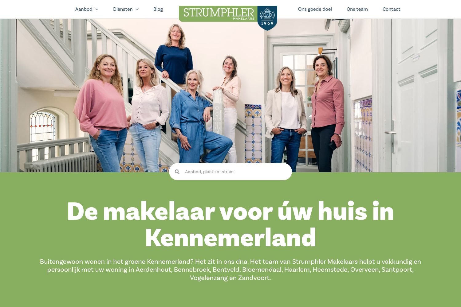 Website screenshot https://strumphlermakelaars.nl
