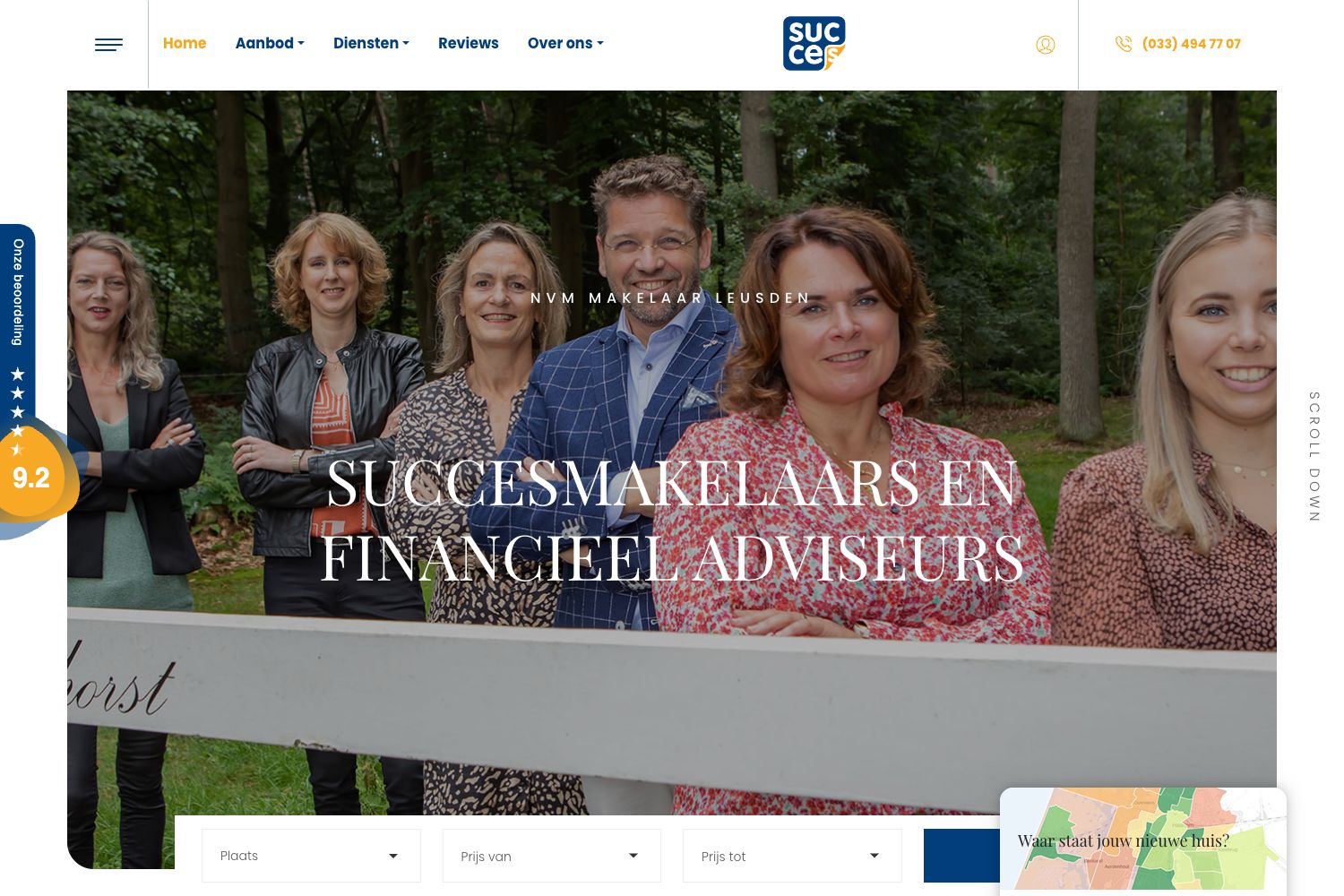 Website screenshot https://succesmakelaars.nl