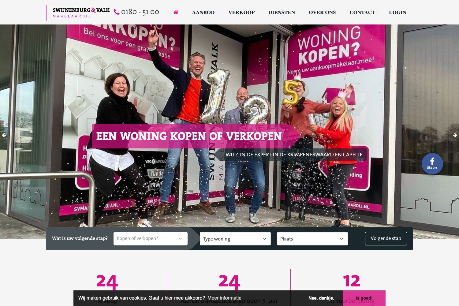 Website screenshot https://svmakelaardij.nl