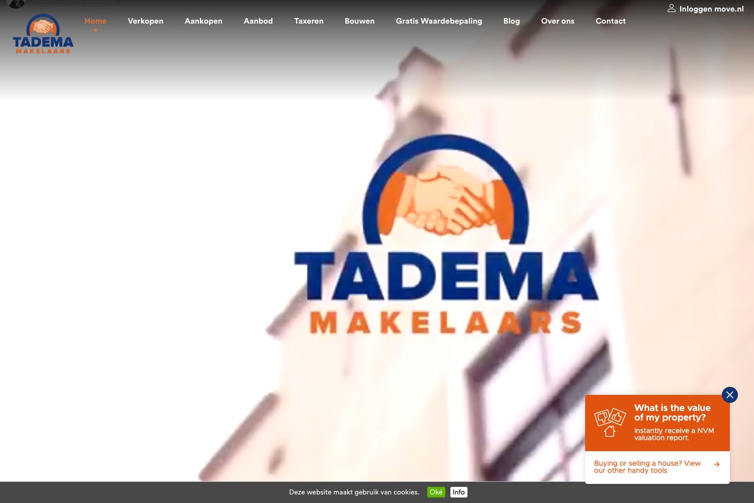 Website screenshot https://tadema-makelaars.nl