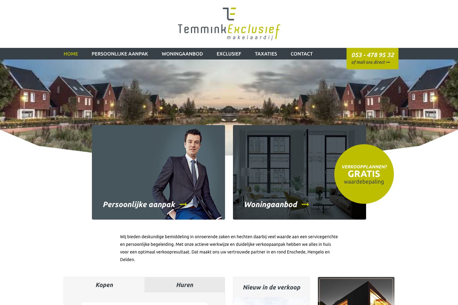 Website screenshot https://temminkexclusief.nl