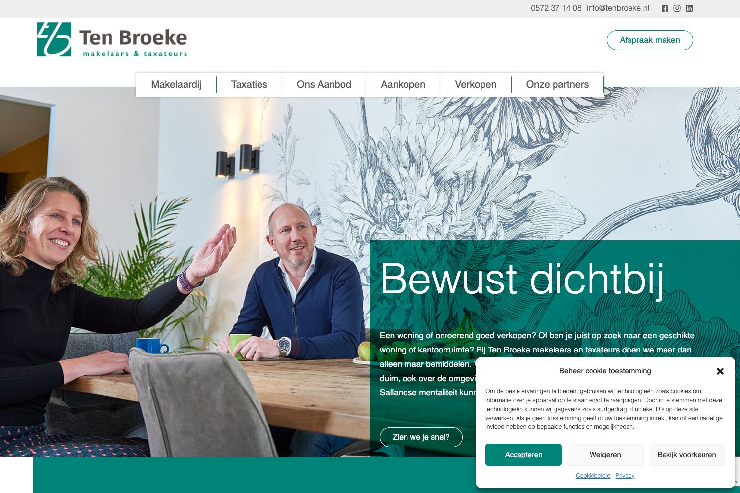 Website screenshot https://tenbroeke.nl