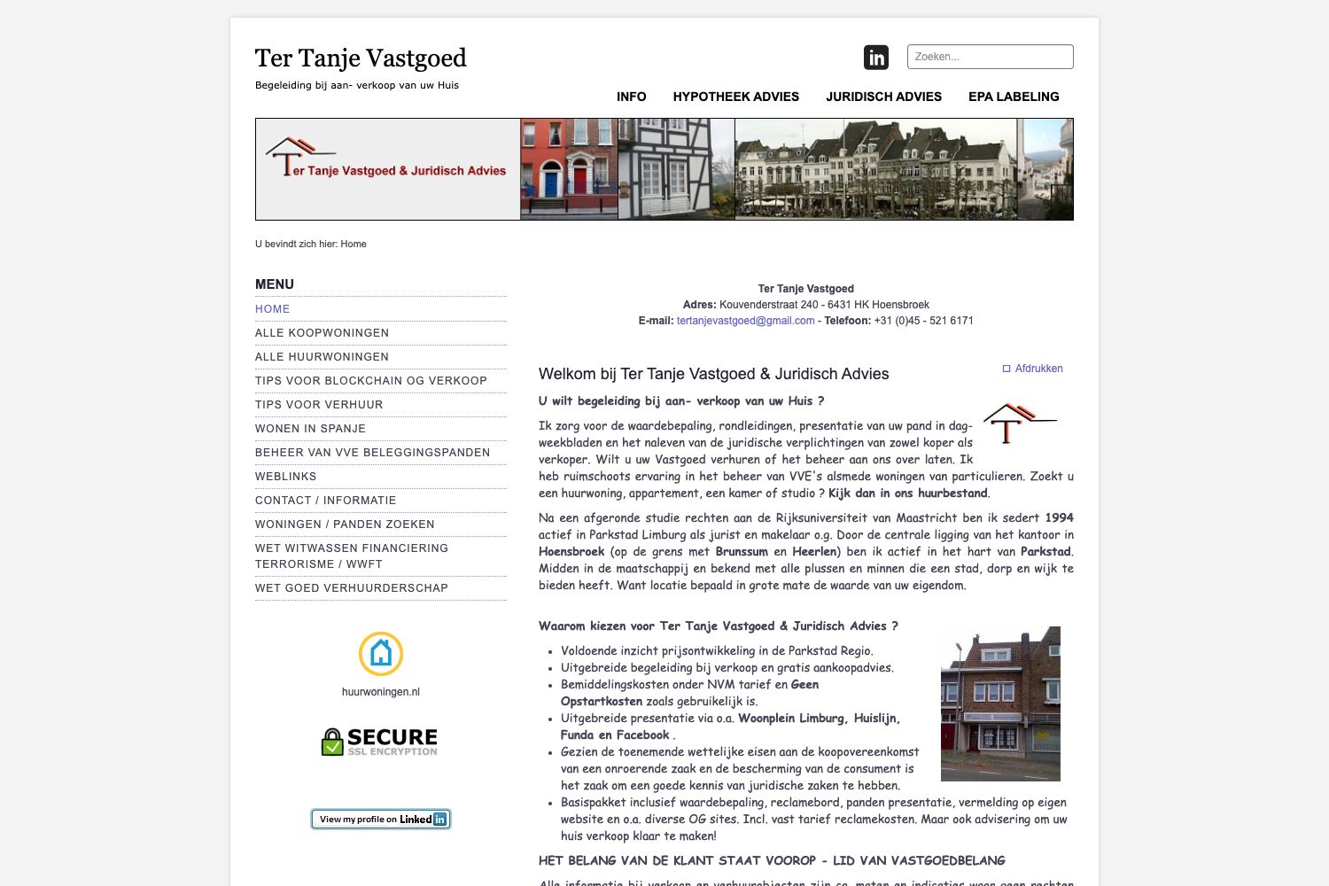 Website screenshot https://tertanjevastgoed.nl