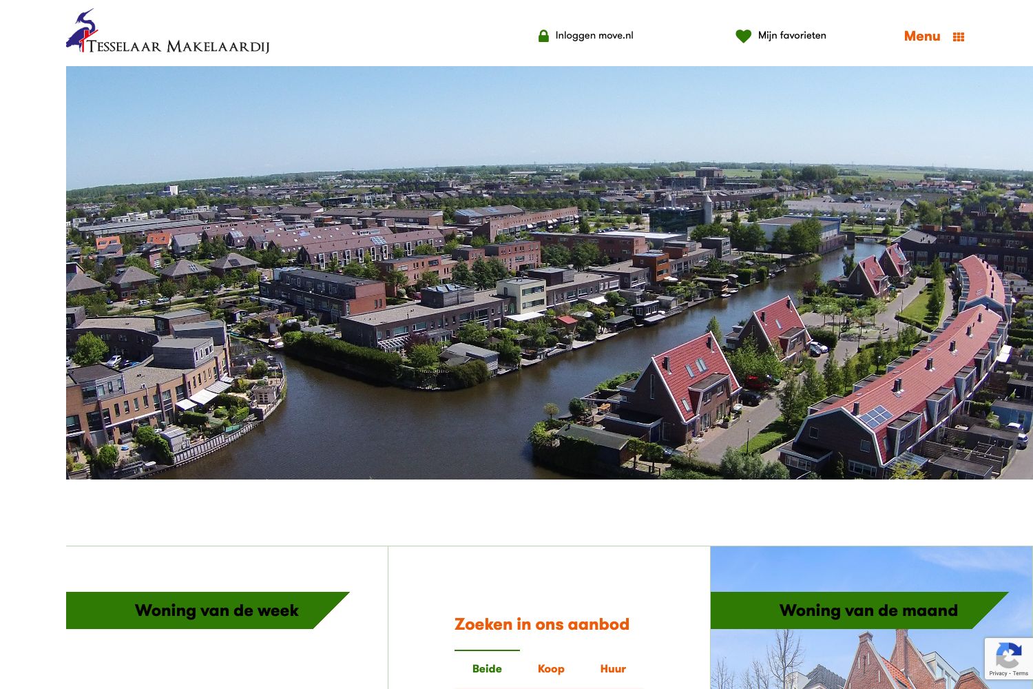 Website screenshot https://tesselaarmakelaardij.nl