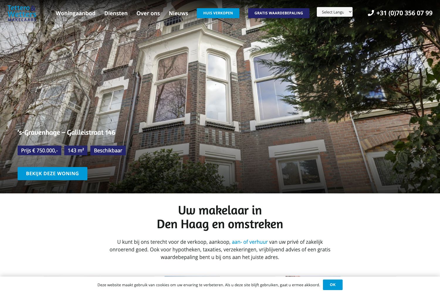 Website screenshot https://tettero-wetters.nl
