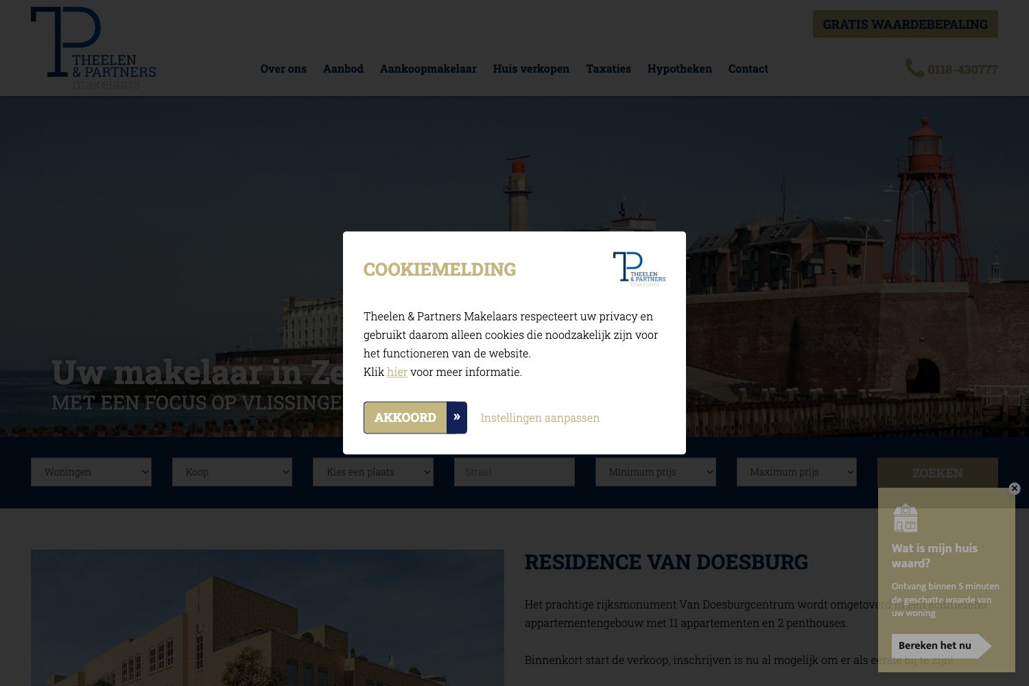 Website screenshot https://tpmakelaars.nl
