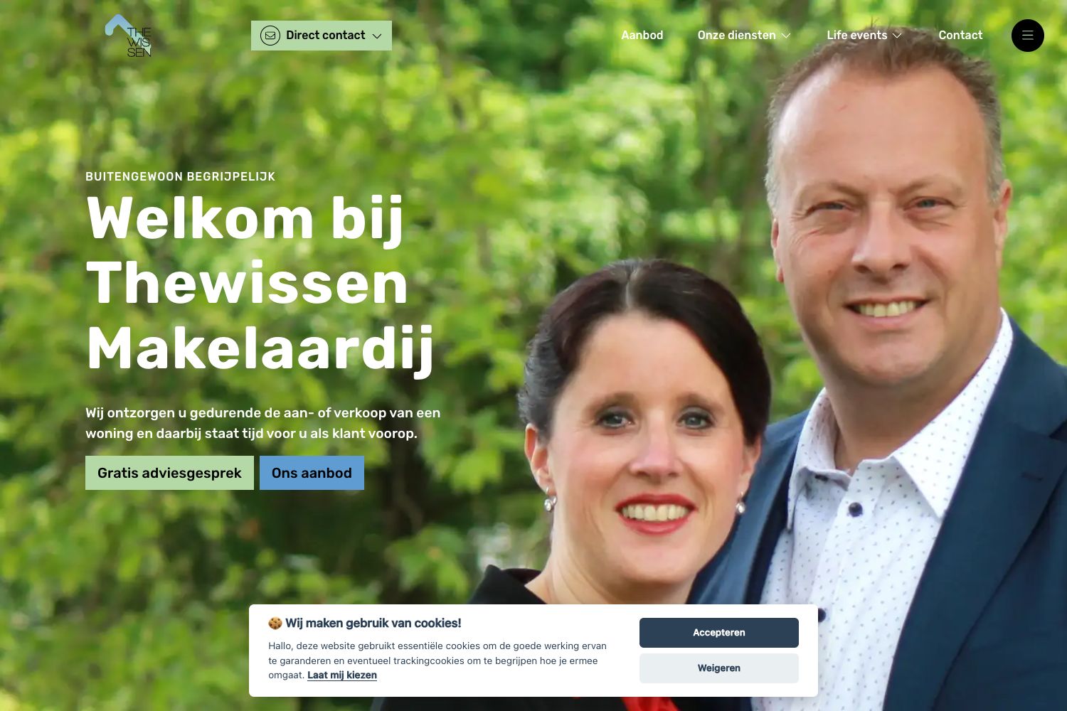 Website screenshot https://thewissenmakelaardij.nl