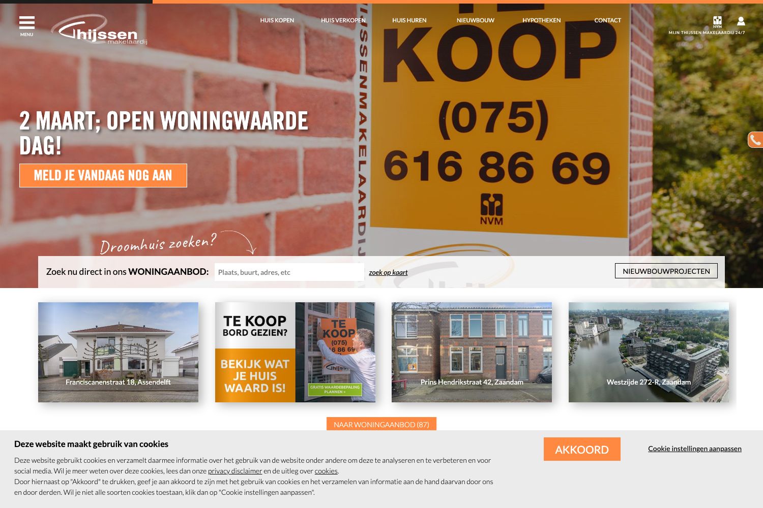 Website screenshot https://thijssenmakelaardij.nl