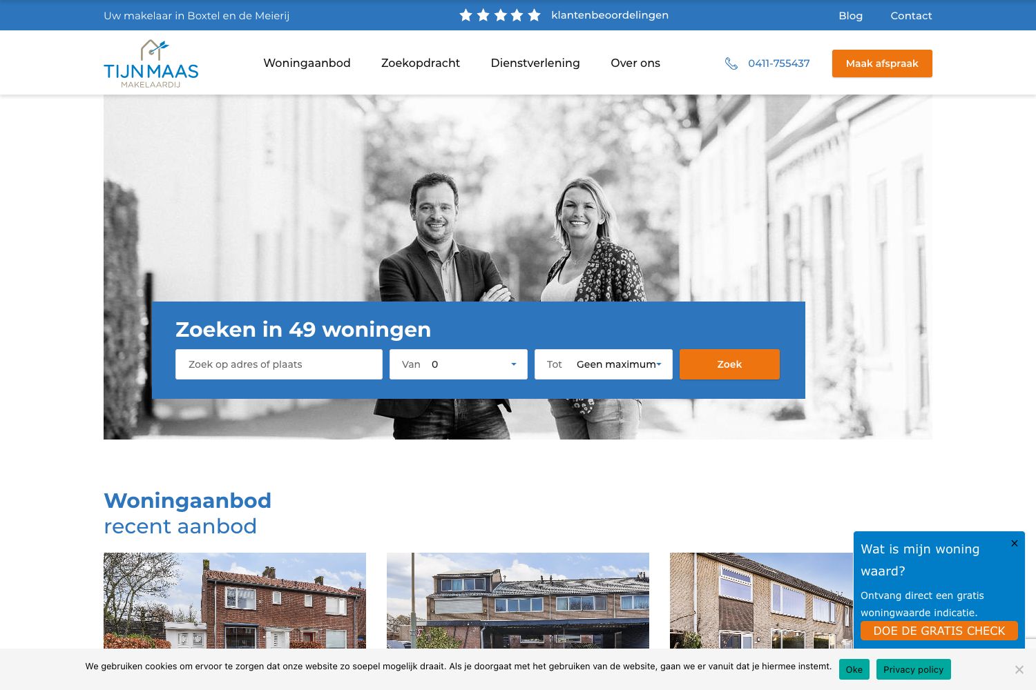 Website screenshot https://tm-makelaardij.nl