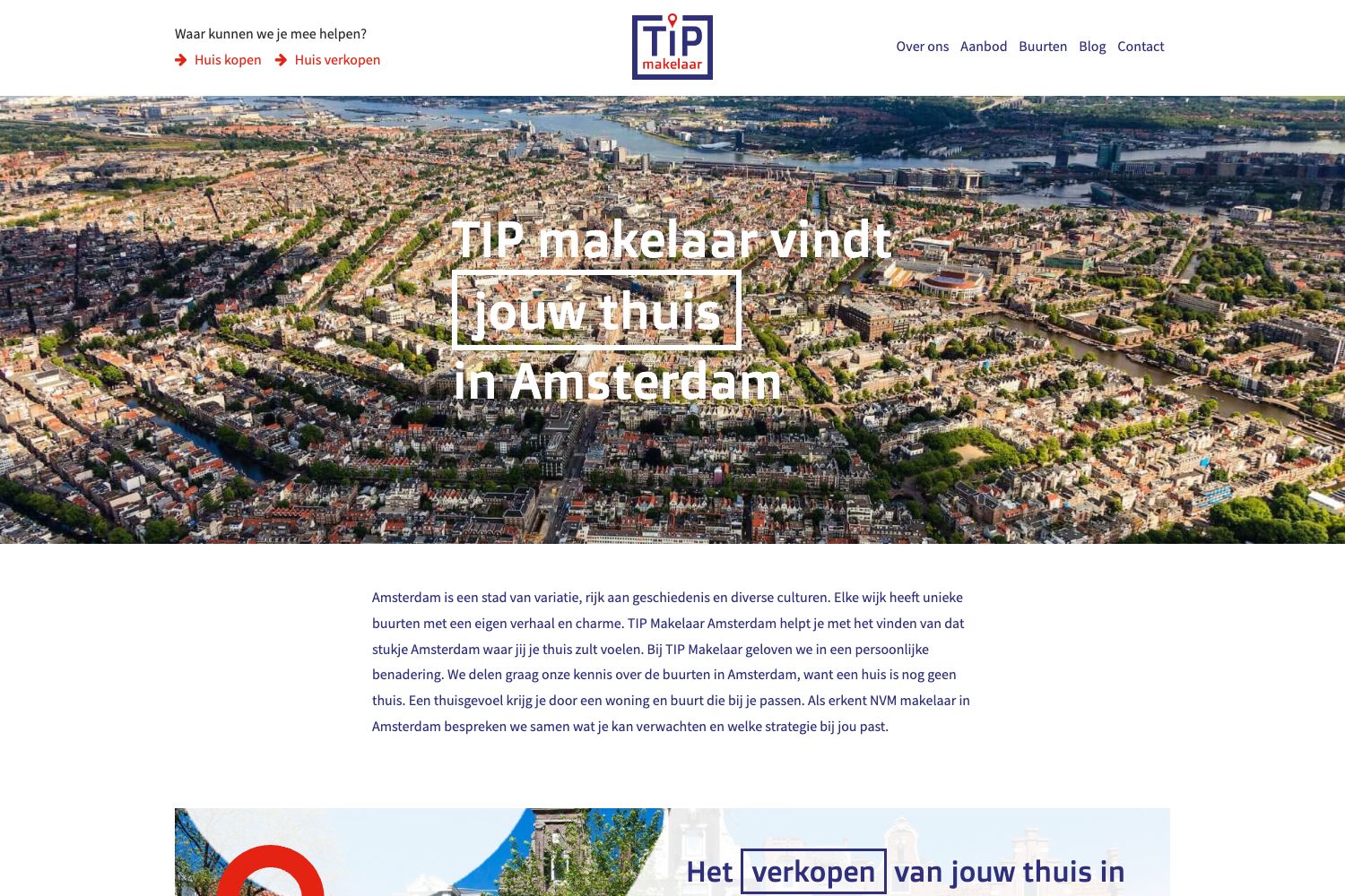 Website screenshot https://tip.amsterdam