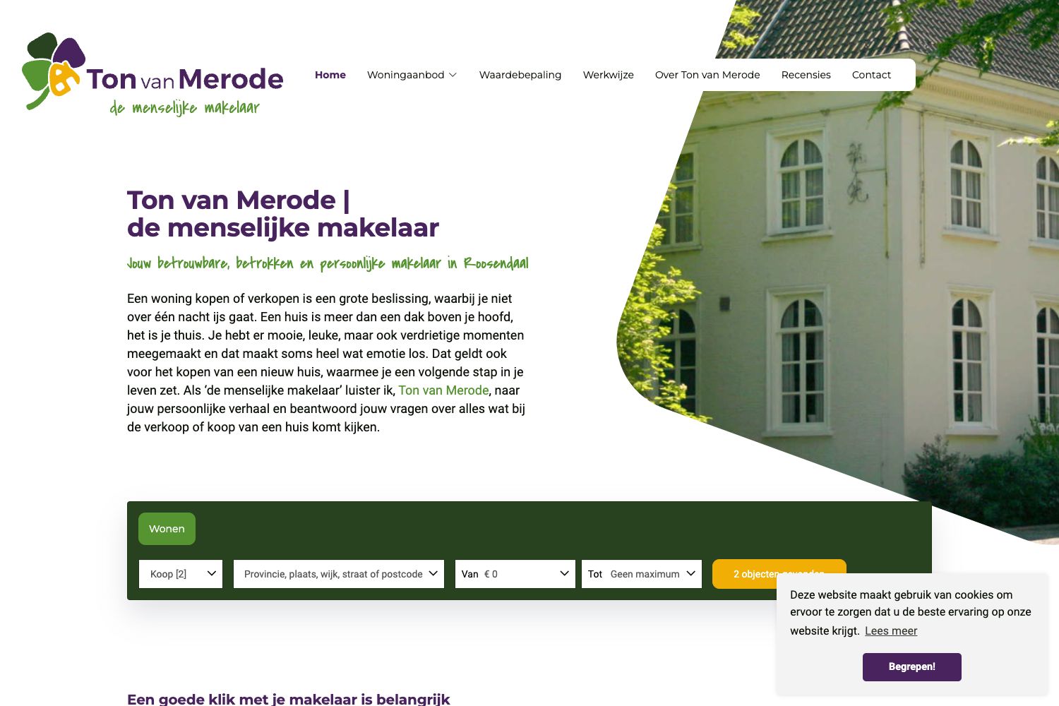 Website screenshot https://tonvanmerode.nl