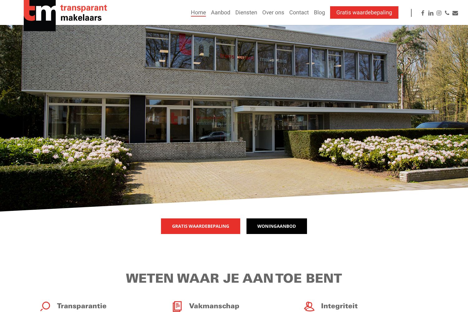 Website screenshot https://tm-makelaars.nl