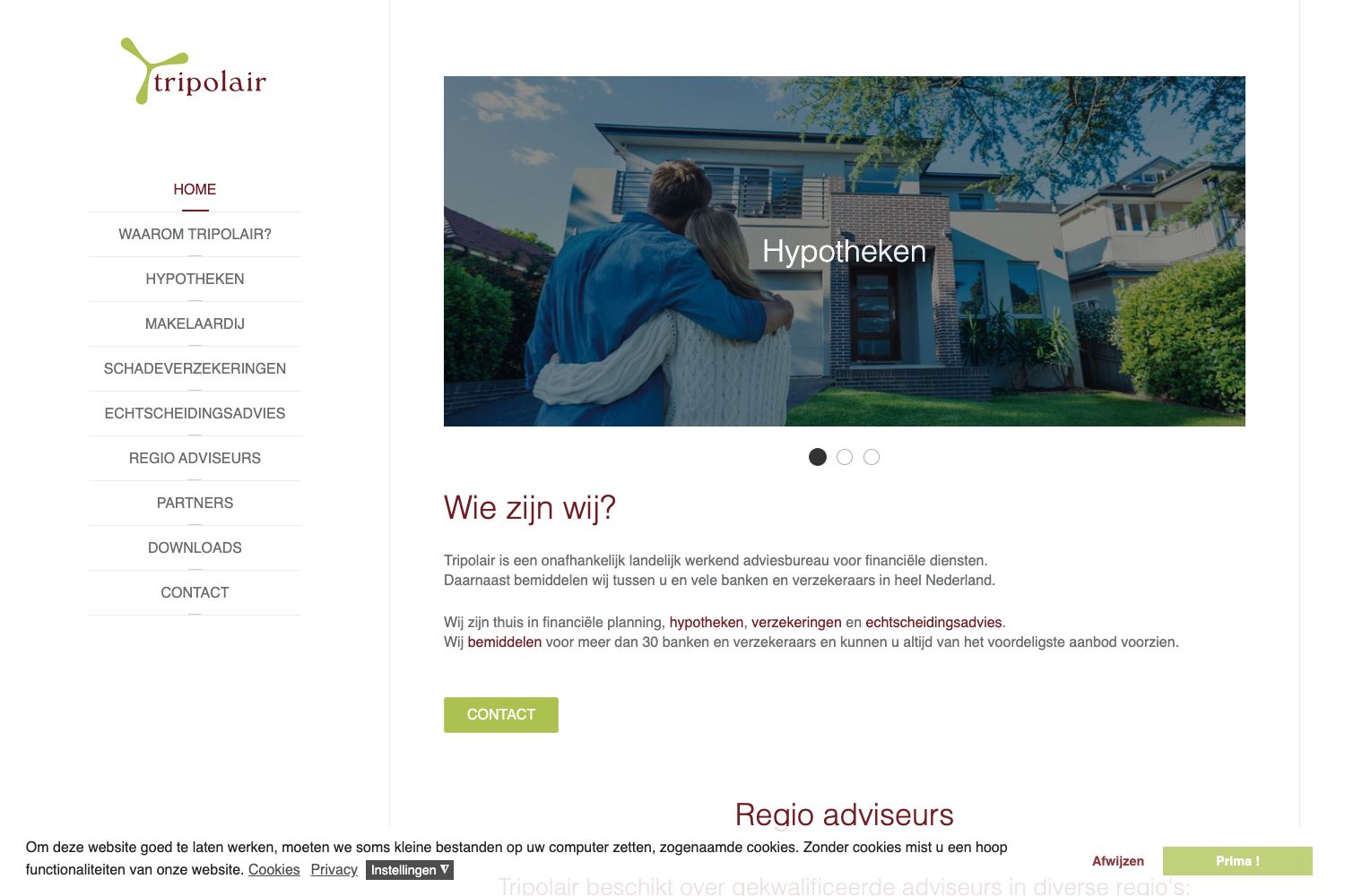 Website screenshot https://tripolair.nl