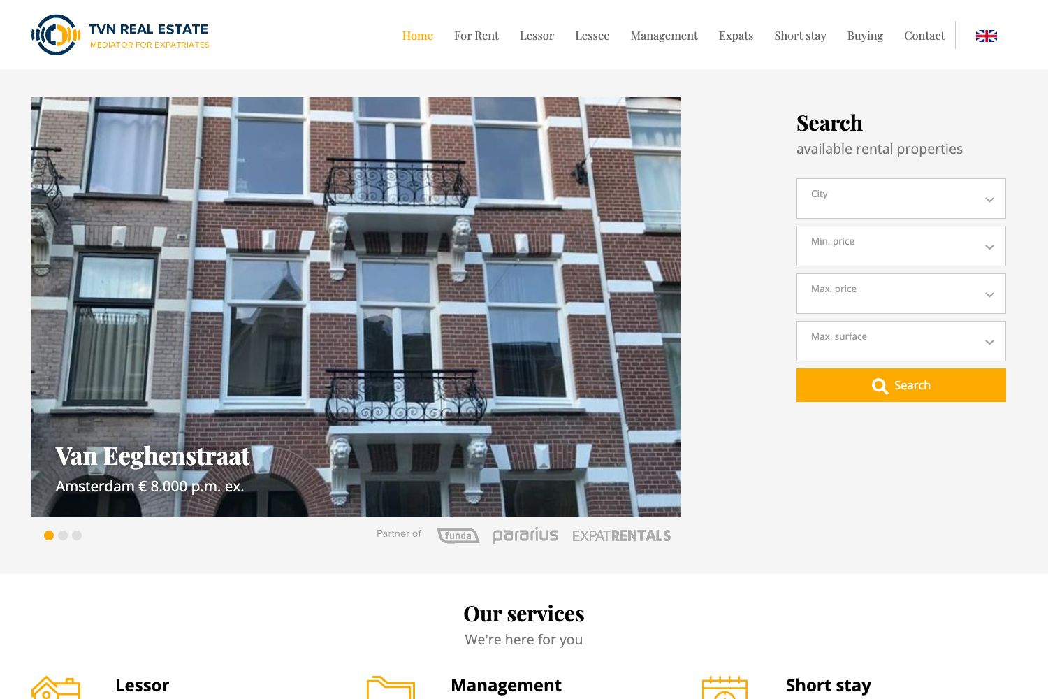 Website screenshot https://tvnrealestate.nl