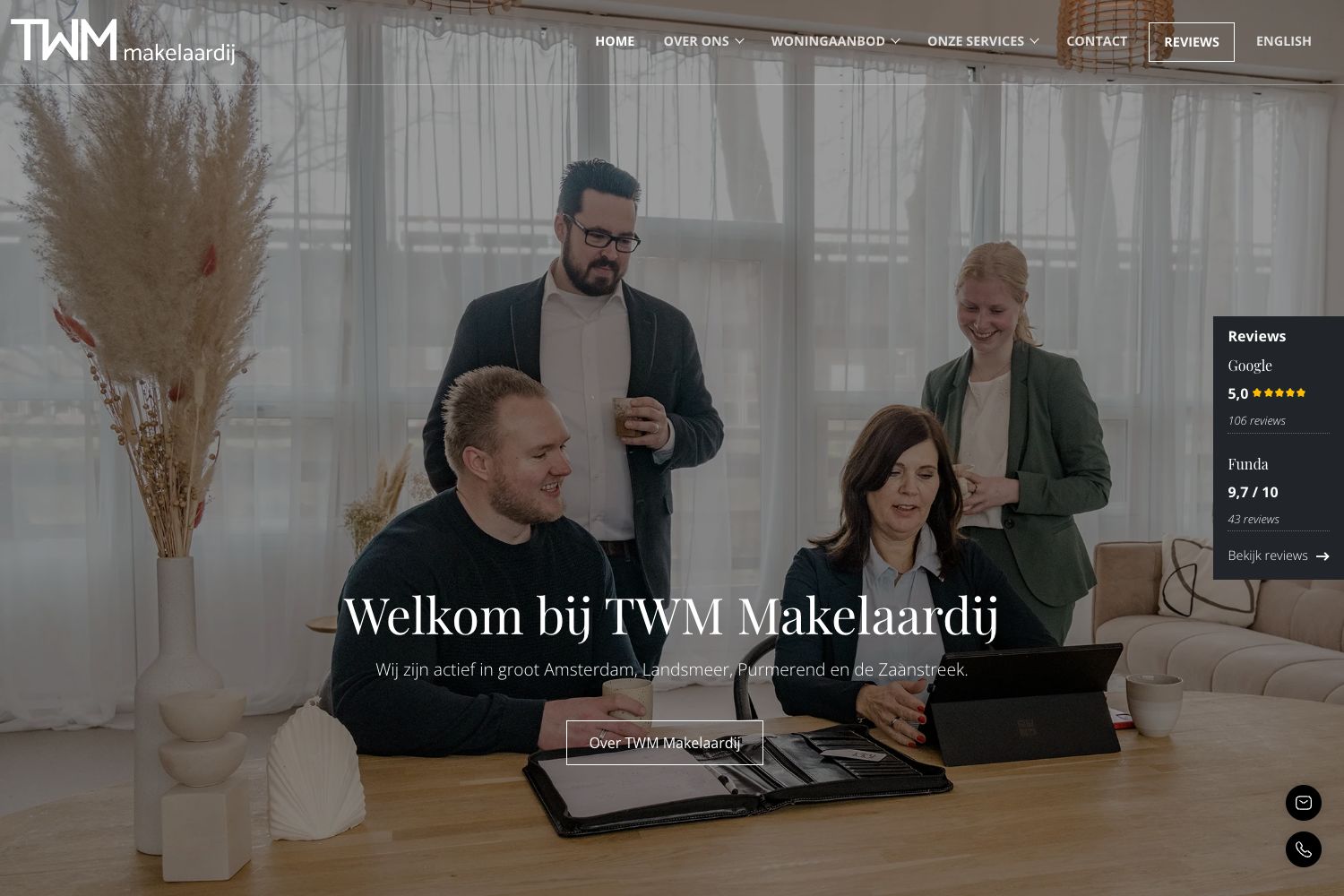 Website screenshot https://twm-makelaardij.nl