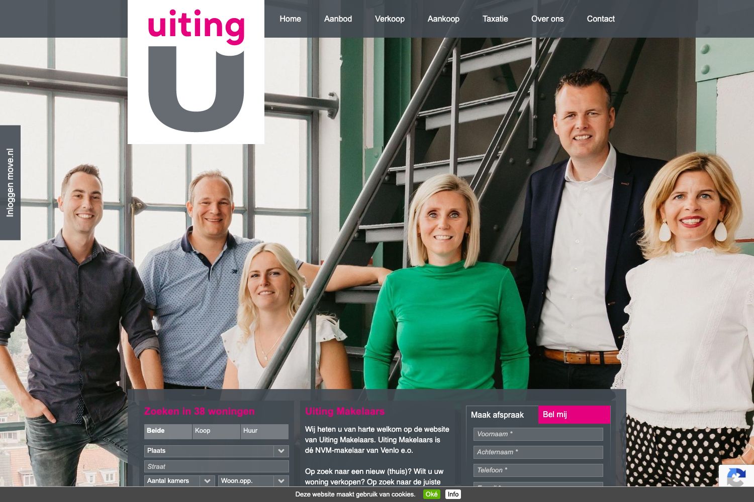 Website screenshot https://uitingmakelaars.nl