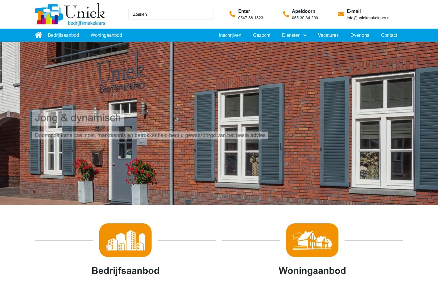 Website screenshot https://uniekmakelaars.nl