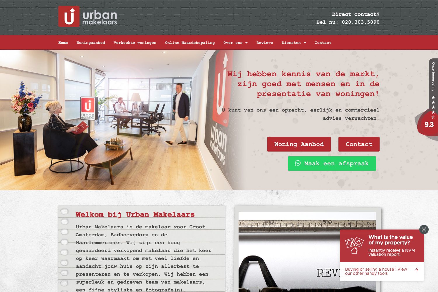 Website screenshot https://urbanmakelaars.nl