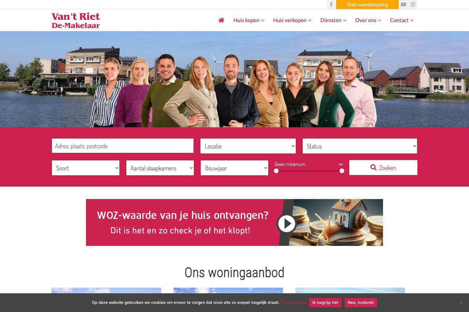Website screenshot https://vanhetrietmakelaars.nl