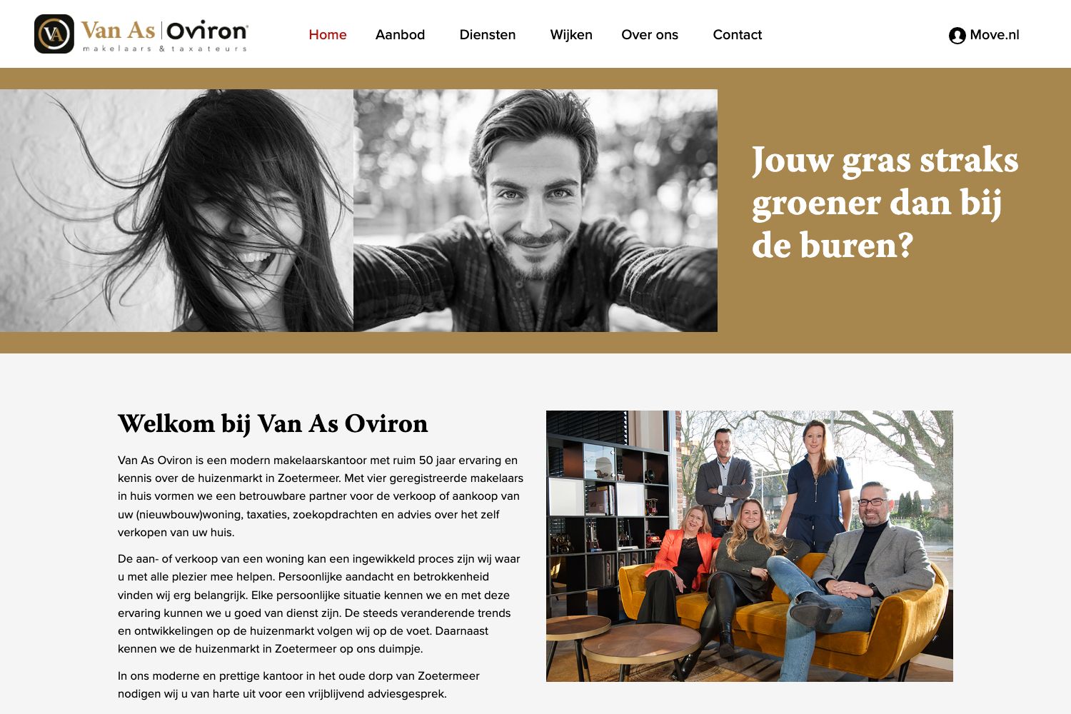 Website screenshot https://vanas-oviron.nl