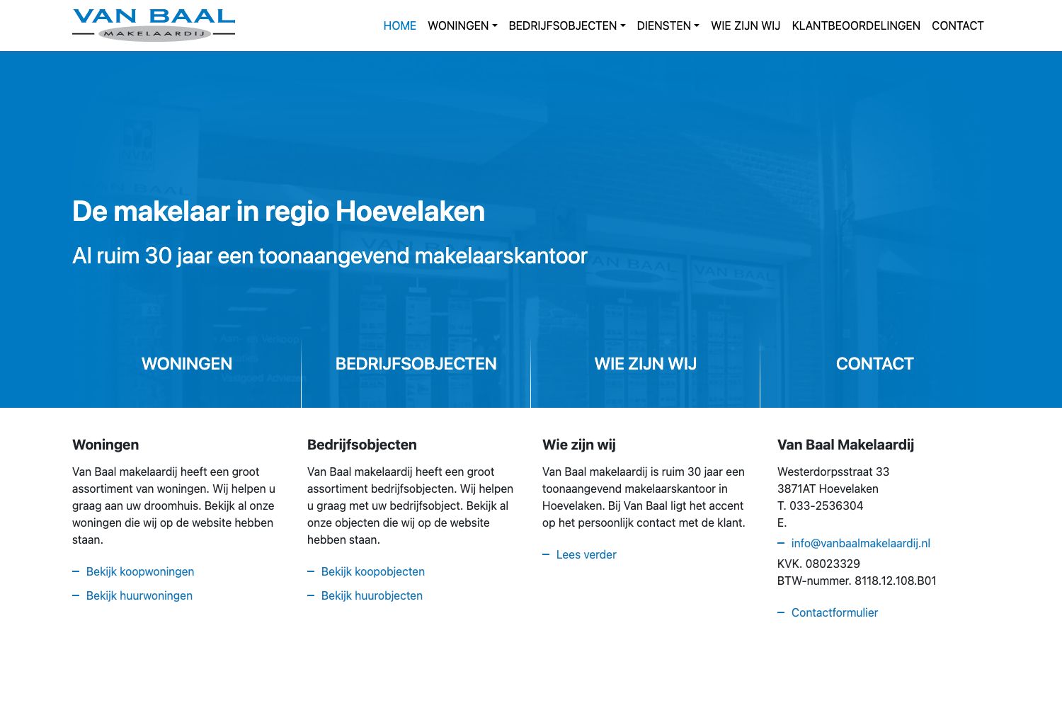 Website screenshot https://vanbaalmakelaardij.nl