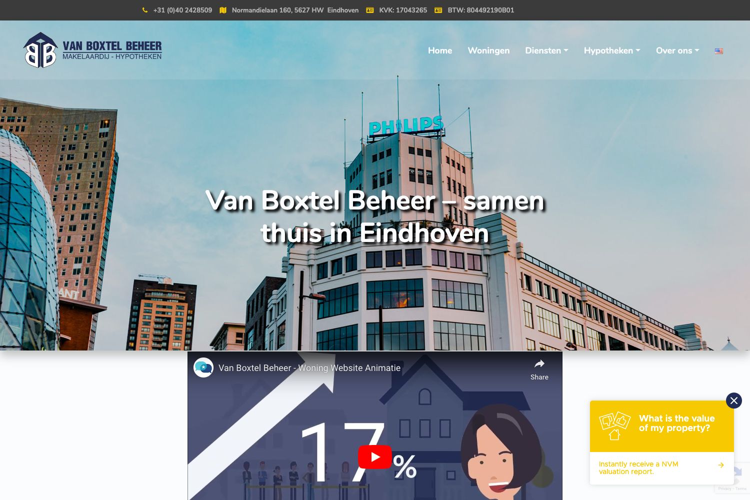 Website screenshot https://vanboxtelbeheer.nl