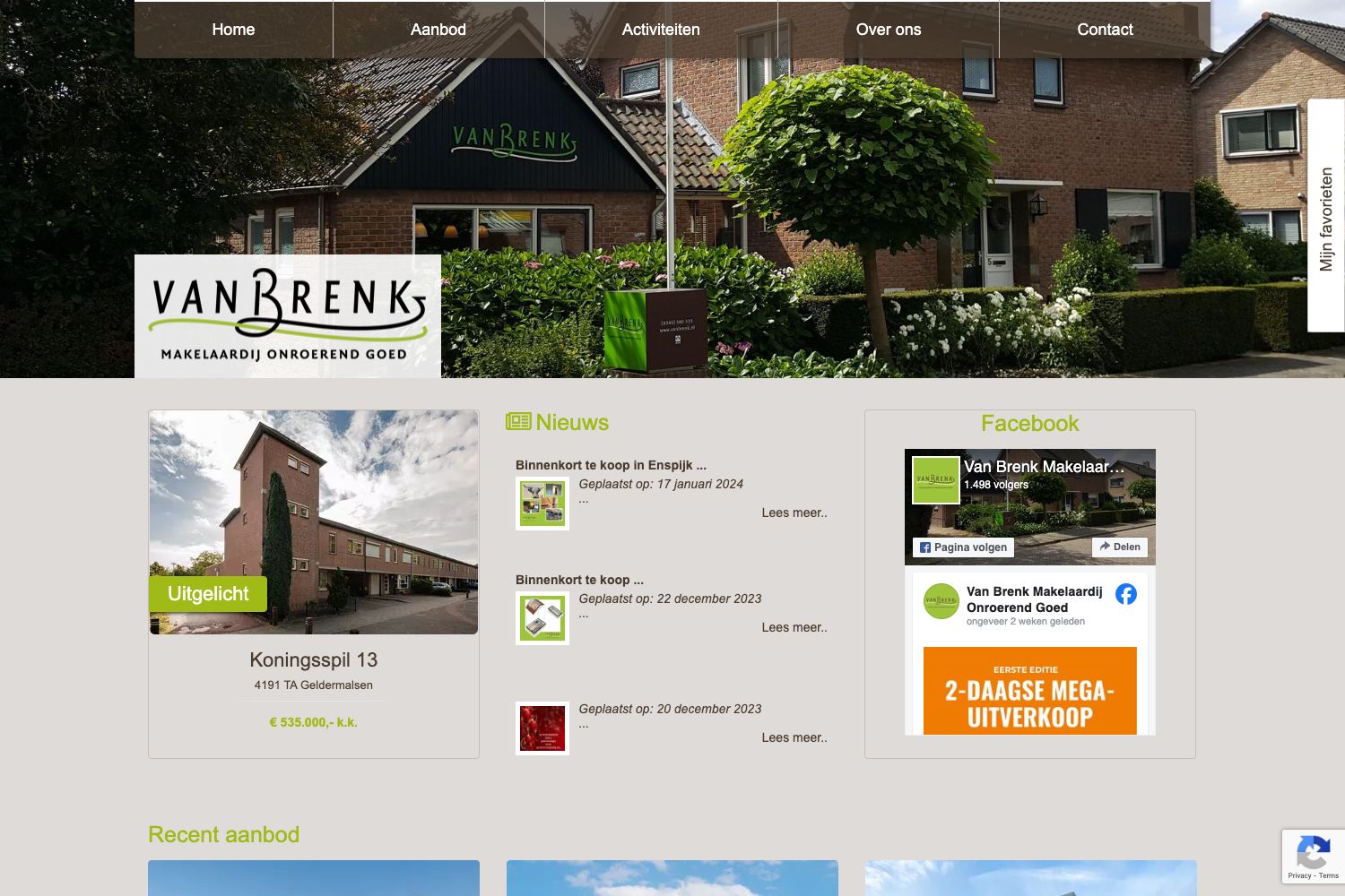 Website screenshot https://vanbrenk.nl
