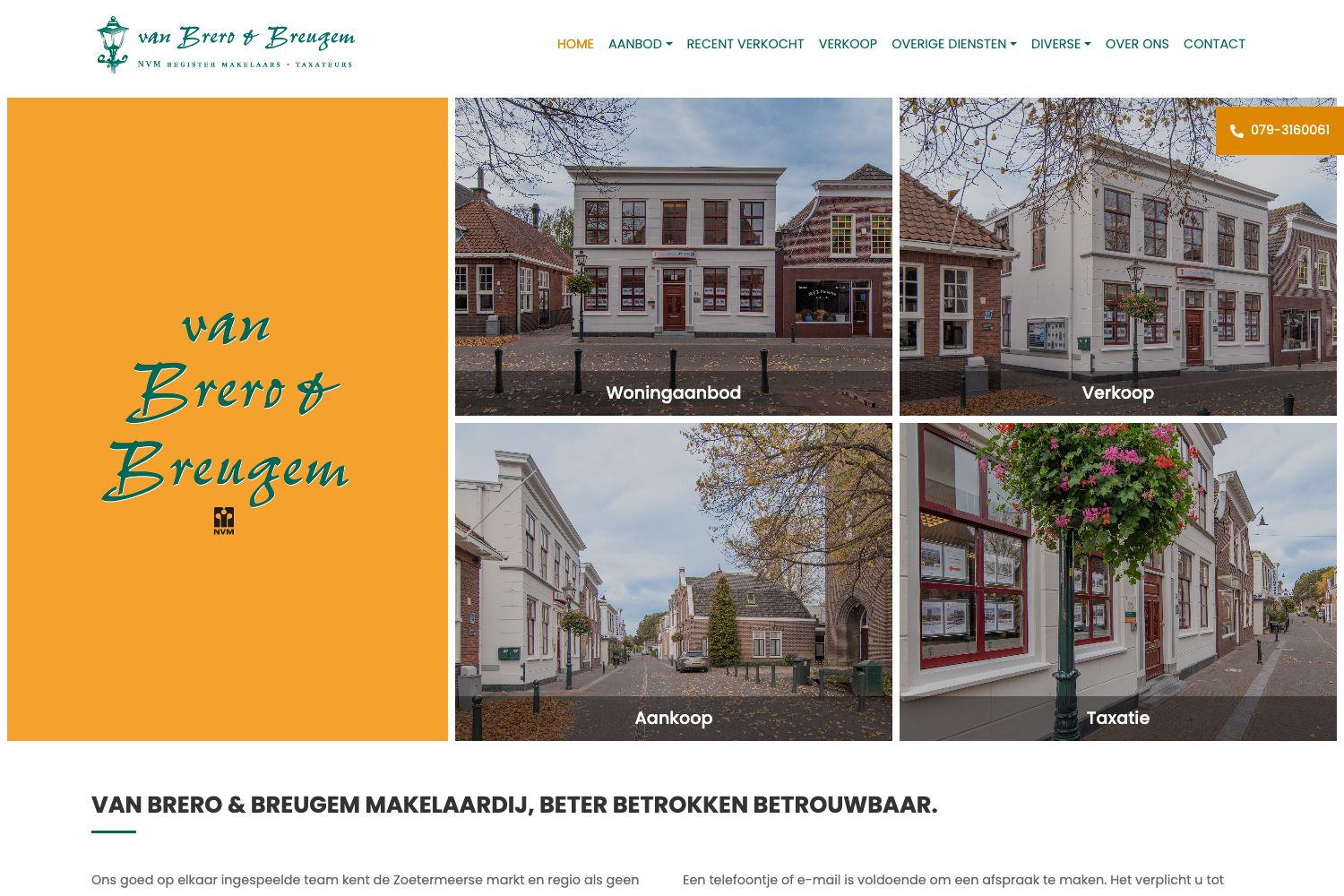 Website screenshot https://vanbrero-breugem.nl
