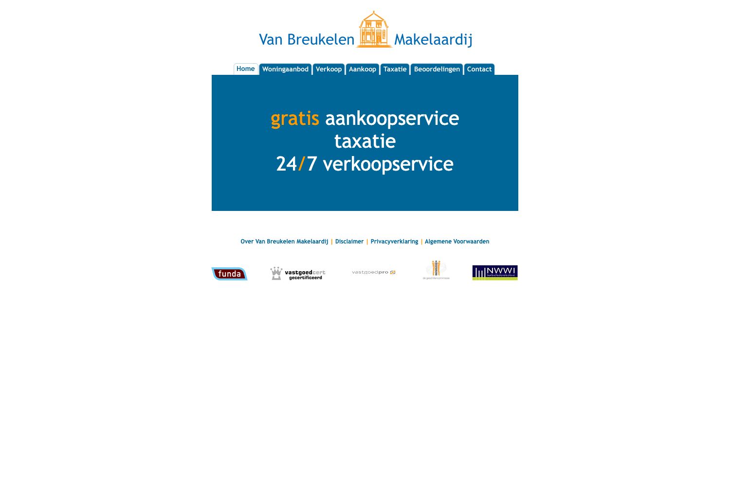 Website screenshot https://vanbreukelenmakelaardij.nl