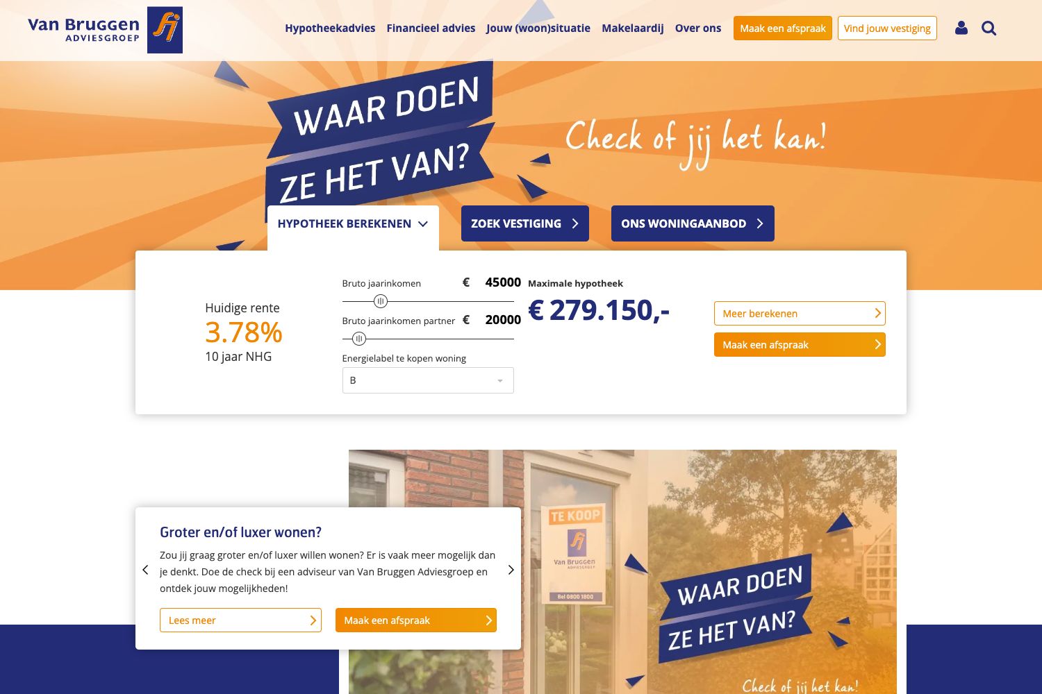 Website screenshot https://vanbruggen.nl