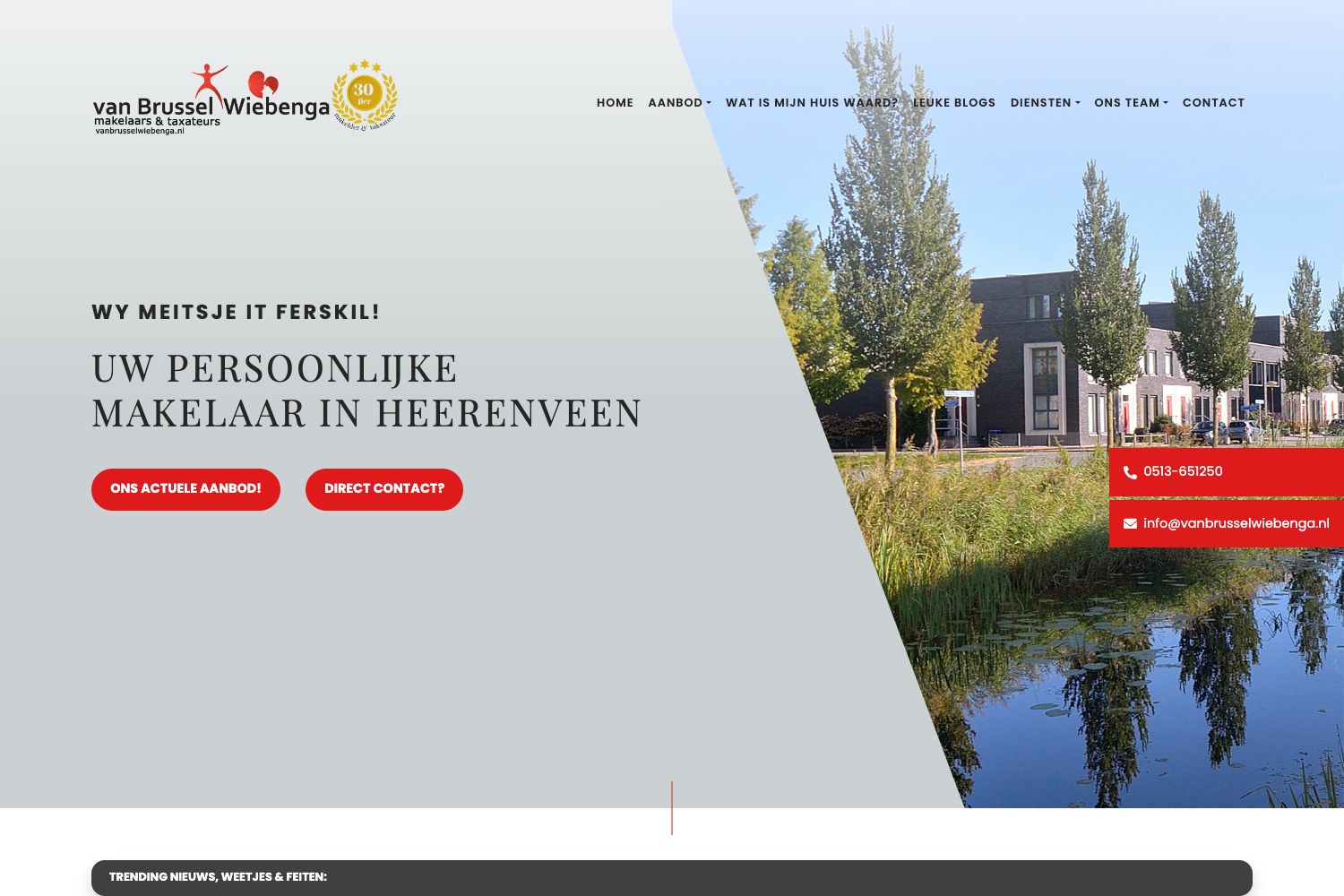 Website screenshot https://vanbrusselwiebenga.nl