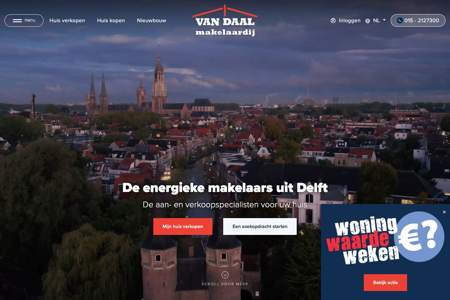 Website screenshot https://vandaalmakelaardij.nl