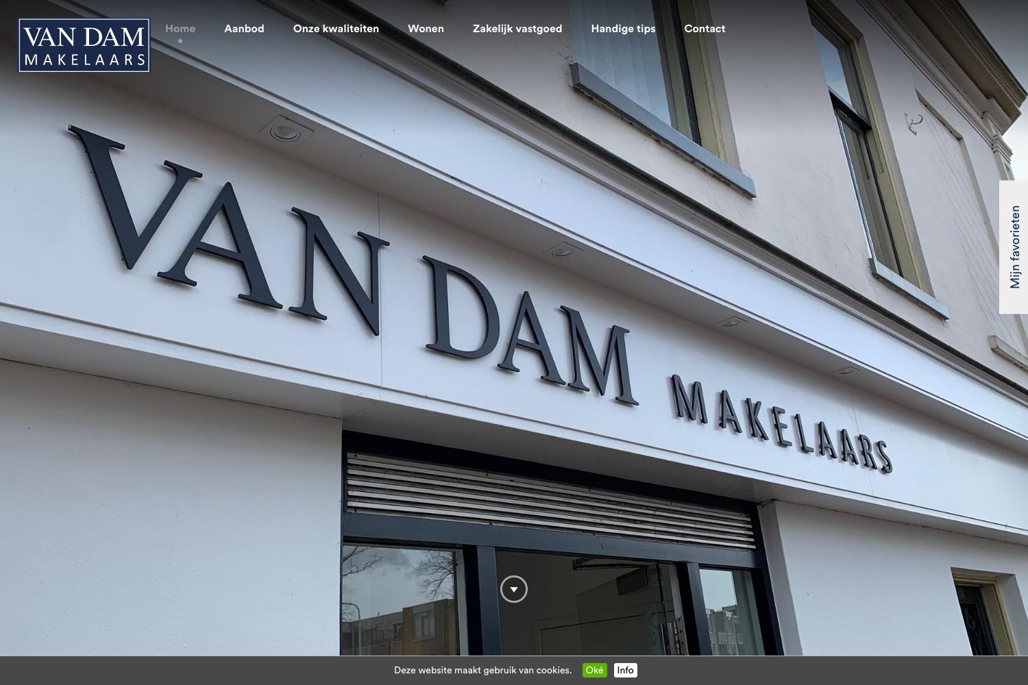 Website screenshot https://vandammakelaars.nl