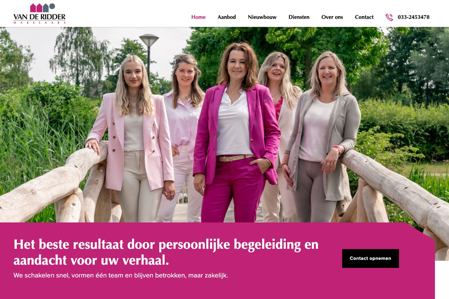 Website screenshot https://vdridder.nl