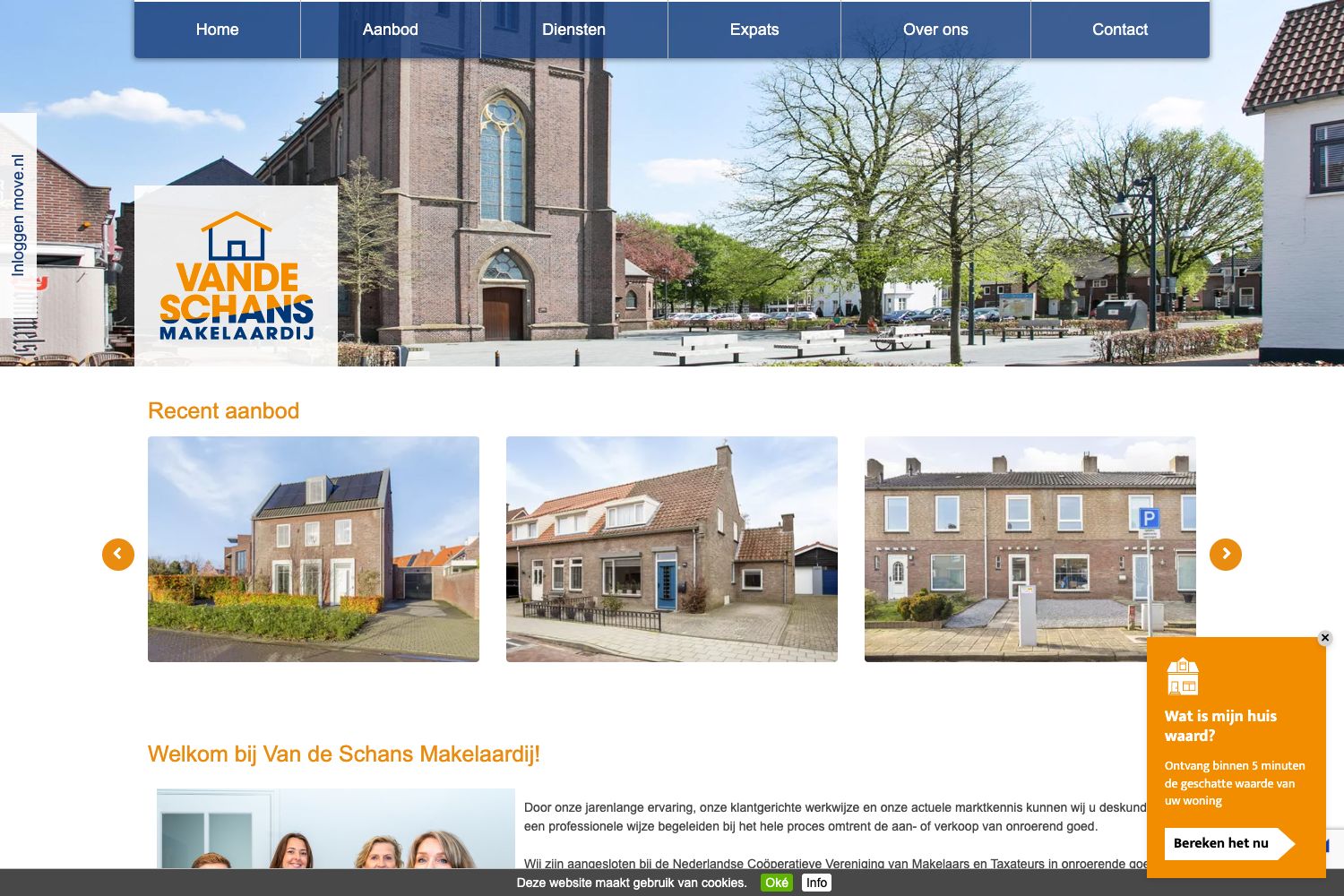 Website screenshot https://vandeschans.nl